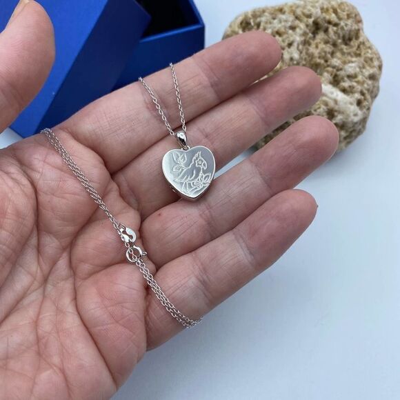 Angel Bird Red Cardinal Urn Pendant Cremation Keepsake Necklace Sterling Silver - Picture 4 of 5